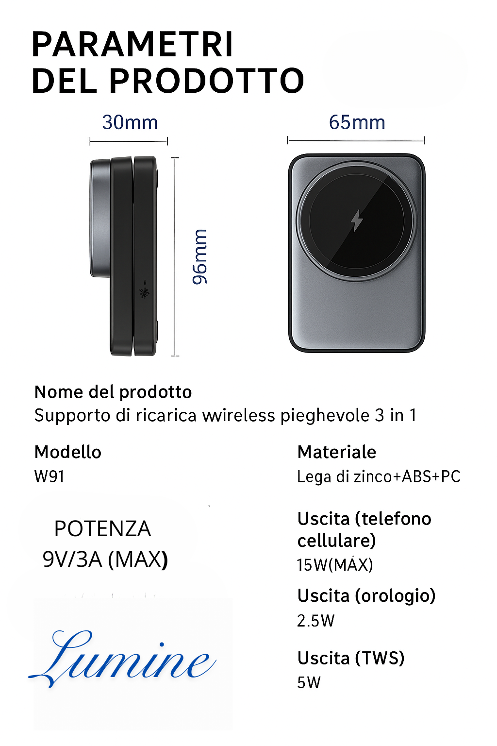 Lumine Caricatore wireless magnetico